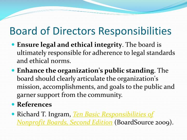 Non profit board of directors jobs