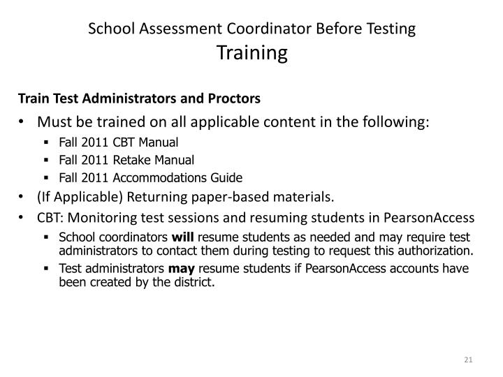 District test coordinator resume