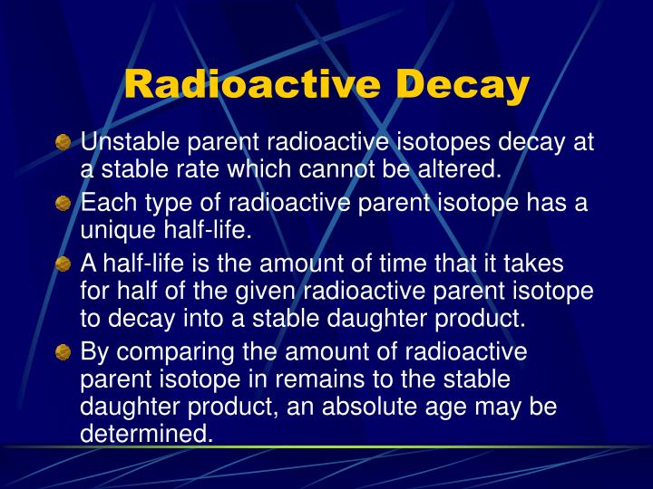 radioactive decay related to radiometric dating