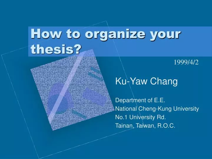Dissertation Research Organize
