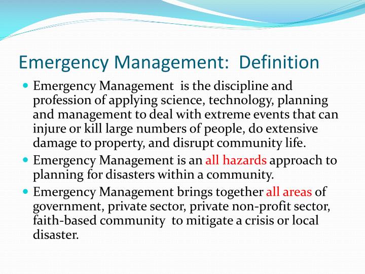 PPT Working with State and Local Emergency Management Officials