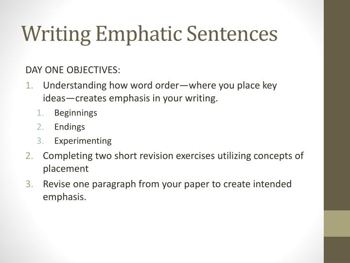 Essay emphatic order