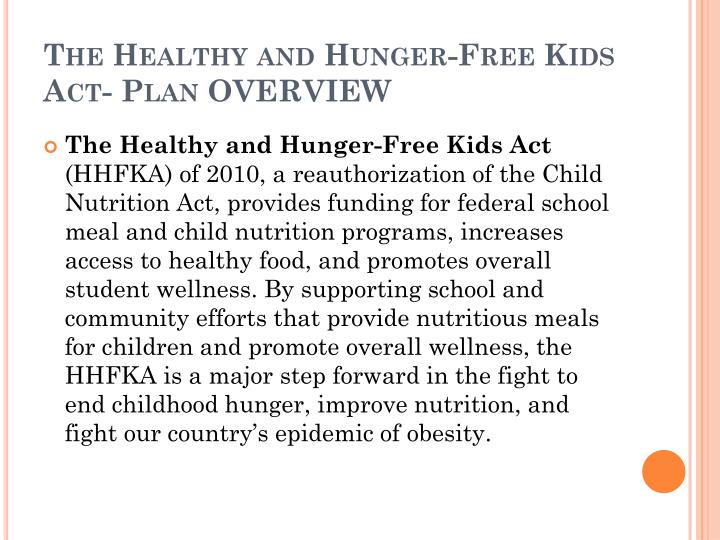 healthy hunger free act of 2010