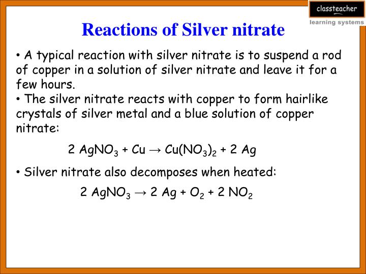 Copper And Silver Nitrate Equation - Jennarocca
