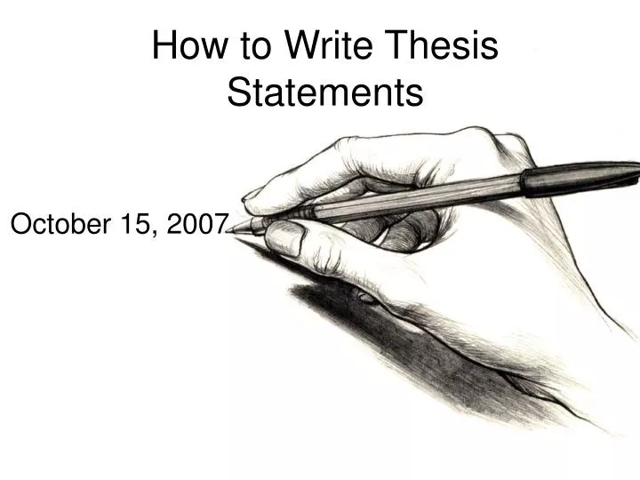 How To Write Thesis Statements