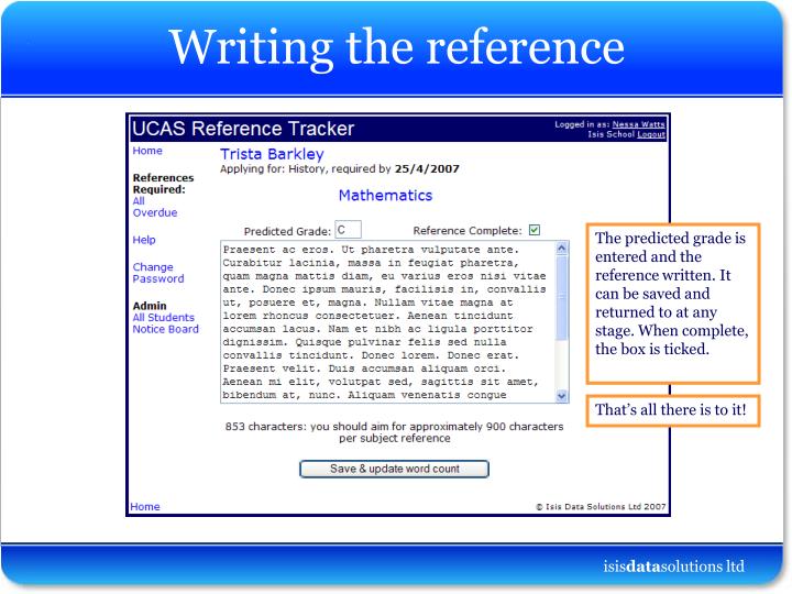 ucas reference mature student example ucas reference mature student example