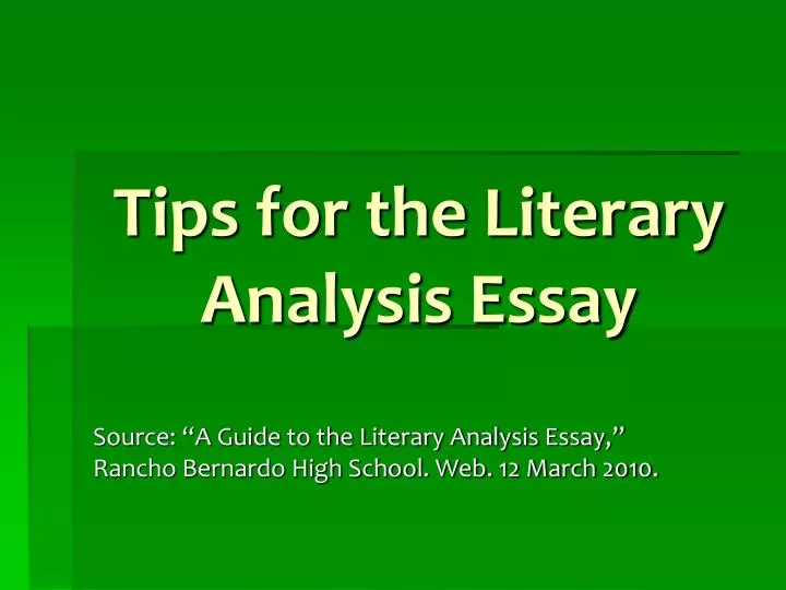 Guidelines For Writing A Literary Analysis Essay