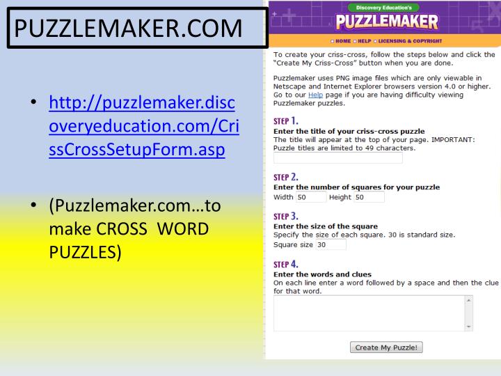 discovery puzzlemaker crossword