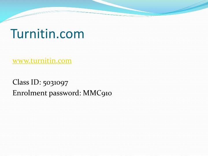 turnitin login id and password free