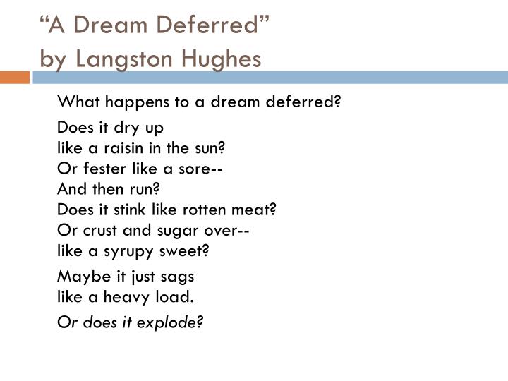 Dream deferred essay
