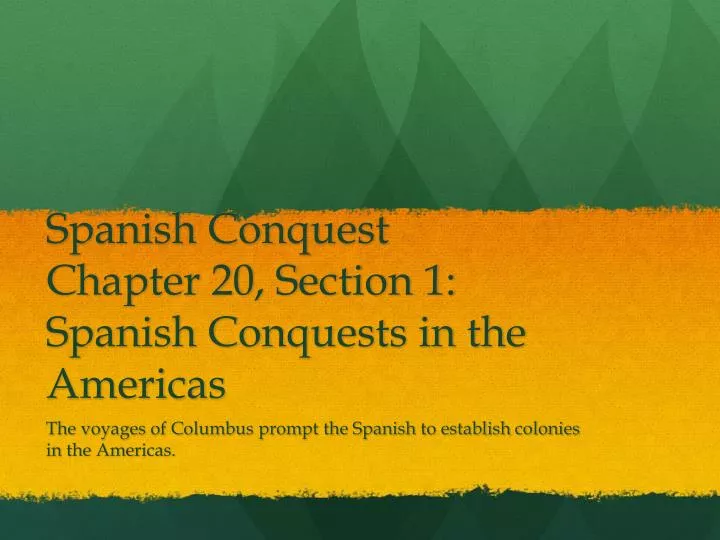 spanish conquests The spanish conquests in the new world (1519-1533) were a series of wars fought by new spain in hopes of conquering additional lands to their empire the spanish managed to conquer the southern parts of north america, the caribbean, and much of south america from the aztec empire, inca empire. spanish conquests The spanish conquests in the new world (1519-1533) were a series of wars fought by new spain in hopes of conquering additional lands to their empire the spanish managed to conquer the southern parts of north america, the caribbean, and much of south america from the aztec empire, inca empire.