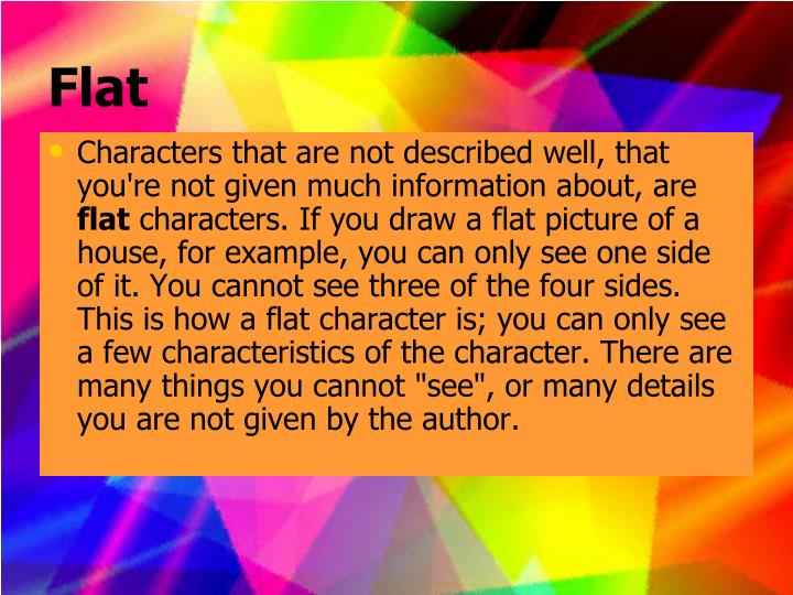 what is a flat character in english what is a flat character in english