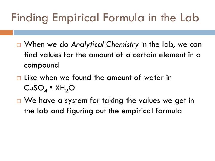 empirical formula of magnesium oxide Determining the empirical formula of an oxide in this experiment, you will be able to determine the empirical formula for magnesium oxide from results you will obtain by burning magnesium in air. empirical formula of magnesium oxide Determining the empirical formula of an oxide in this experiment, you will be able to determine the empirical formula for magnesium oxide from results you will obtain by burning magnesium in air.