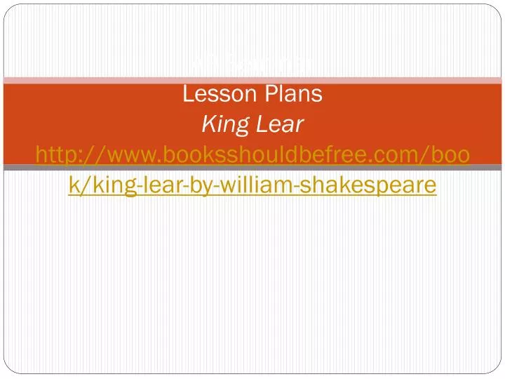 King Lear Essay Topics
