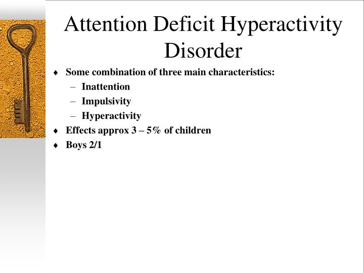 attention deficit disorder affects three to five percent of school age children Experts estimate that adhd affects 3 to 5 percent of school-age children and two to three times as many boys as girls children with untreated adhd have higher than normal rates of injury adhd frequently co-occurs with other problems, such as depression and anxiety disorders, conduct disorder, drug abuse, or antisocial behavior. attention deficit disorder affects three to five percent of school age children Experts estimate that adhd affects 3 to 5 percent of school-age children and two to three times as many boys as girls children with untreated adhd have higher than normal rates of injury adhd frequently co-occurs with other problems, such as depression and anxiety disorders, conduct disorder, drug abuse, or antisocial behavior.