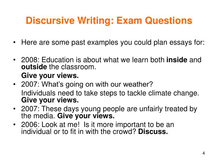 Writing a discursive essay