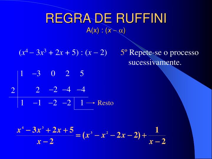 Álgebra Operações com Polinómios