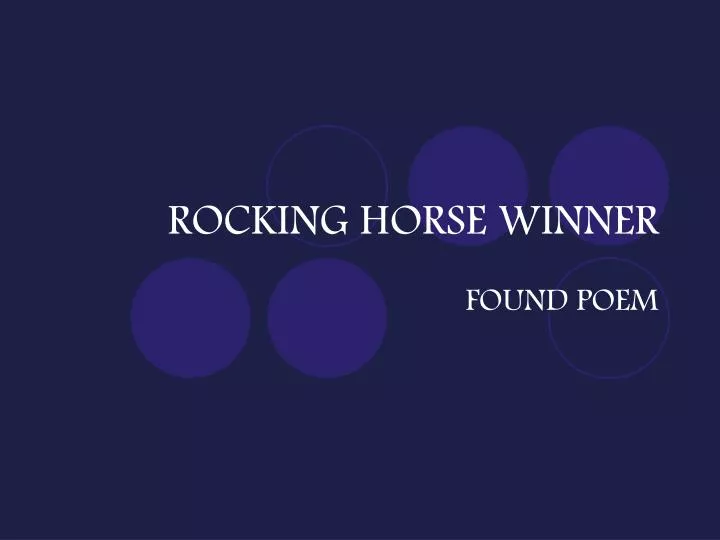 the rocking horse winner theme analysis the rocking horse winner theme analysis