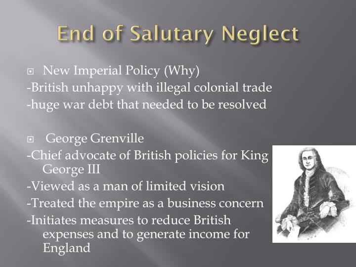 influence of salutary neglect on america Salutary neglect is a time period when the american colonies where neglected by britain another great influence from salutary neglect was in legislative assemblies. influence of salutary neglect on america Salutary neglect is a time period when the american colonies where neglected by britain another great influence from salutary neglect was in legislative assemblies.