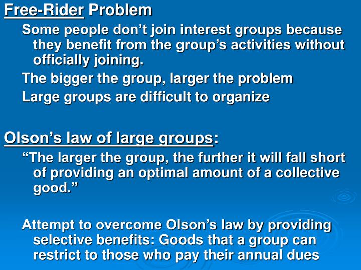 free rider problem free rider problem