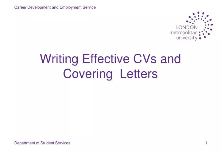 writing effective cvs and cover letters writing effective cvs and cover letters