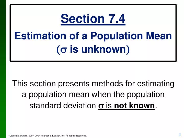 estimating a population mean estimating a population mean
