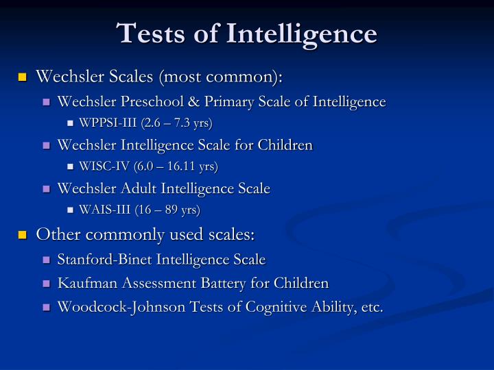 intelligence scales intelligence scales