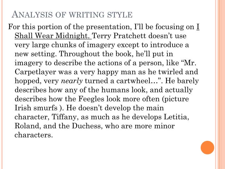 Writing style analysis