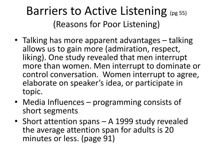 barriers to listening