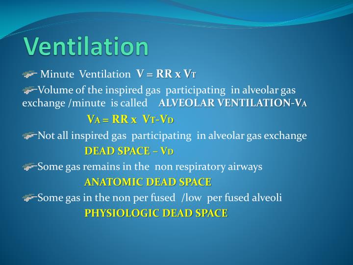 alveolar ventilation dead space alveolar ventilation dead space