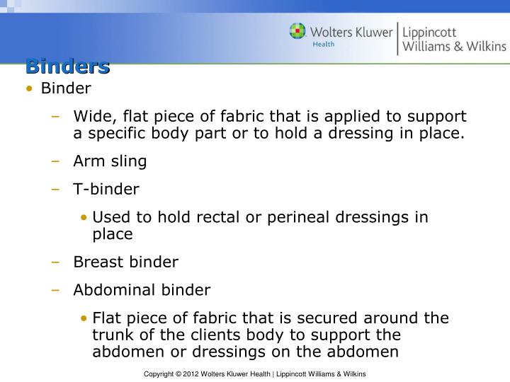PPT Chapter 53 Bandages and Binders PowerPoint Presentation ID3224874