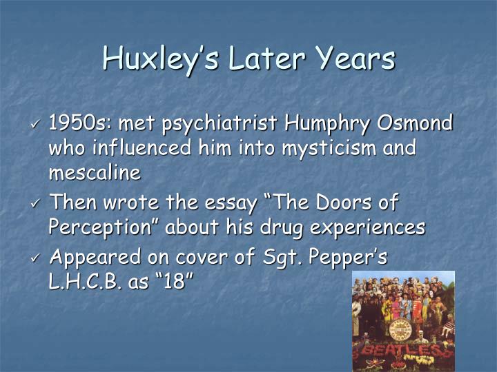 Huxley brave new world essay