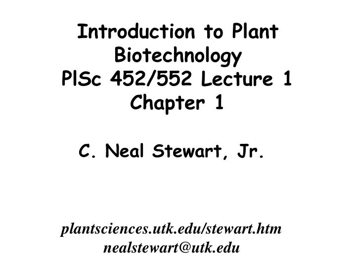 Introduction To Plant Biotechnology By H.S. Chawla