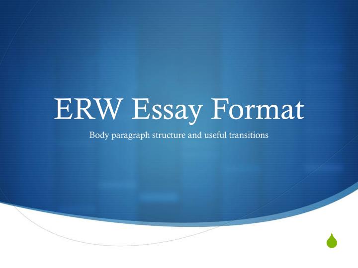 Essay Body Paragraph Structure