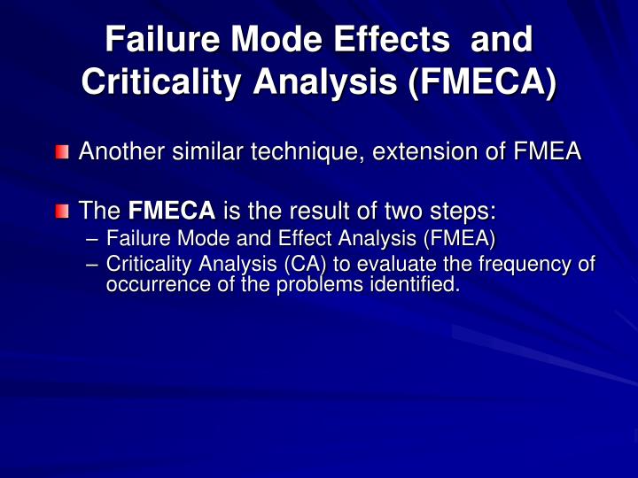 failure mode effects & criticality analysis fmeca