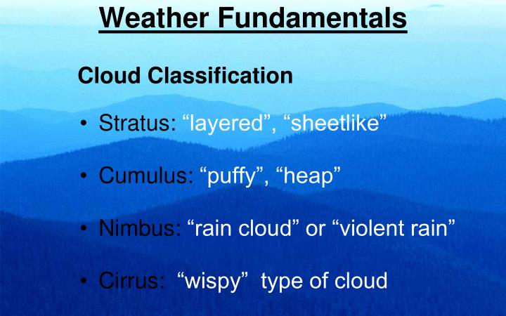 aviation weather types clouds pictures and definition