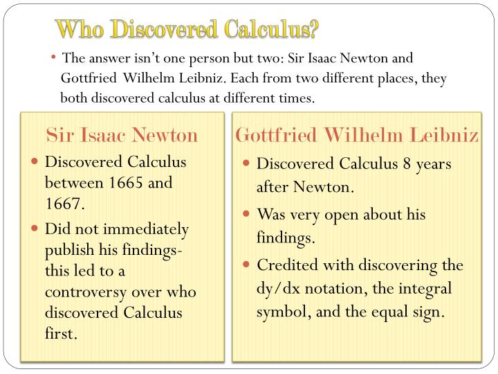 The Discovery Of Calculus Newton And Gottfried