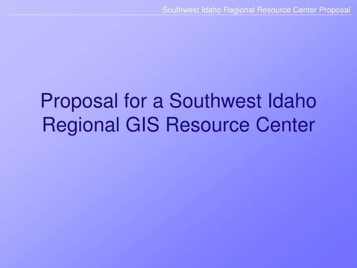 gis proposal gis proposal