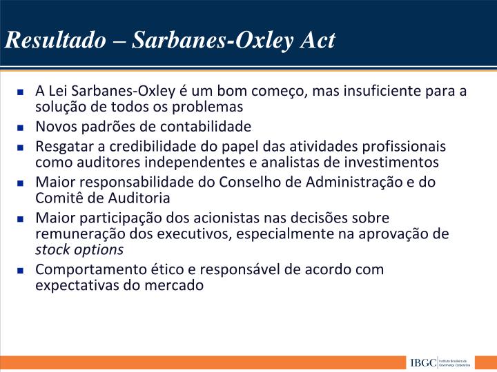 Stock options sarbanes oxley