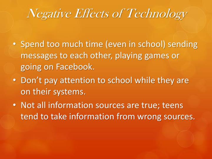 Technologys Negative Impact On Teenagers