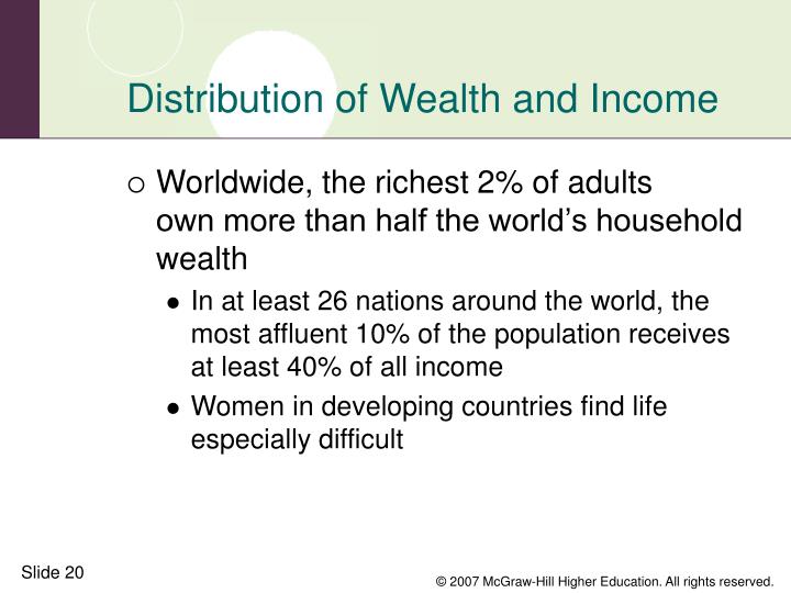 the distribution of income and wealth Income inequality can worsen wealth inequality because the income people have available to save and invest matters focusing on private income, such as earnings and dividends, plus cash government benefits, we see that the income of families near the top increased roughly 90 percent from 1963 to 2016, while the income of families at the bottom . the distribution of income and wealth Income inequality can worsen wealth inequality because the income people have available to save and invest matters focusing on private income, such as earnings and dividends, plus cash government benefits, we see that the income of families near the top increased roughly 90 percent from 1963 to 2016, while the income of families at the bottom .
