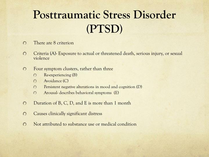 Symptoms Of Posttraumatic Stress Disorder Ptsd
