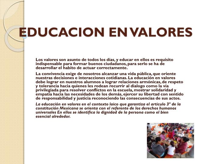 PPT - EDUCACION EN VALORES PowerPoint Presentation - ID:3572748