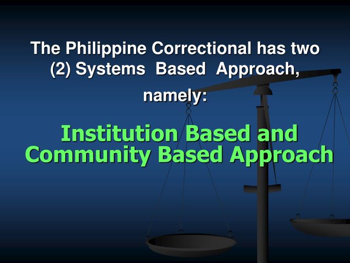 PPT - CORRECTIONAL ADMINISTRATION ( Institutional And Community Based ...