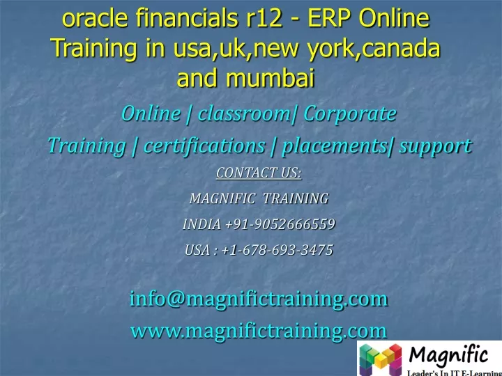 oracle financials r12 erp online training in usa uk new york canada and mumbai n.