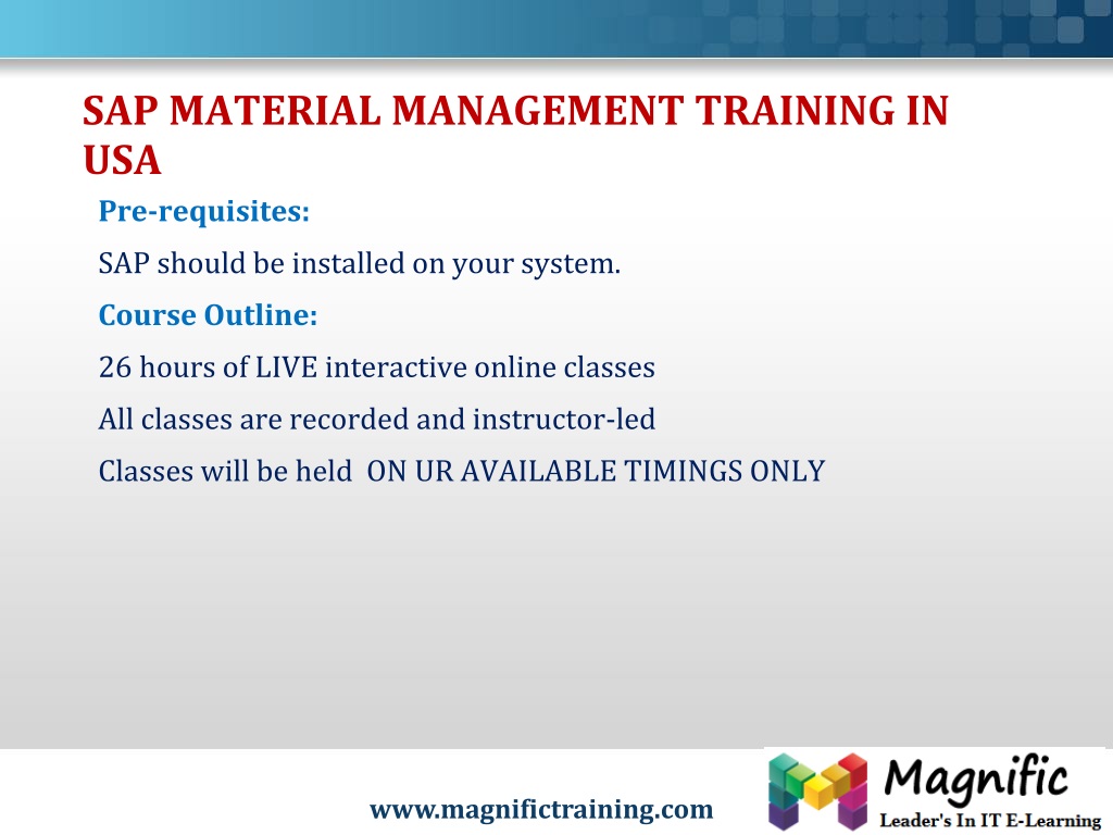 PPT - Sap Material Management(MM) Online Training In SOUTHAFRICA ...