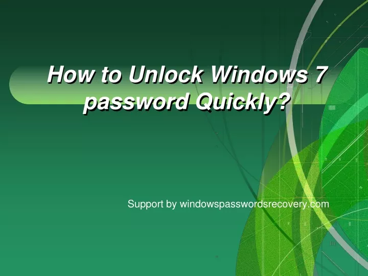 PPT How To Unlock Windows 7 Admin Password On Asus PowerPoint