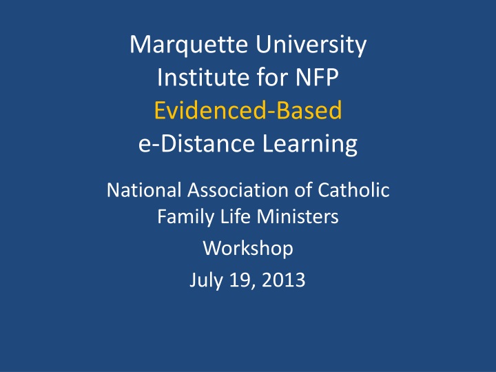 ppt marquette university institute for nfp evidenced based e marquette charting