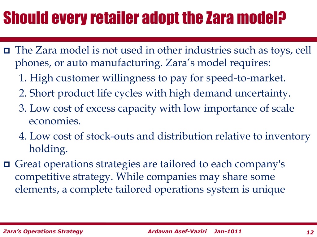 zara operations management case study