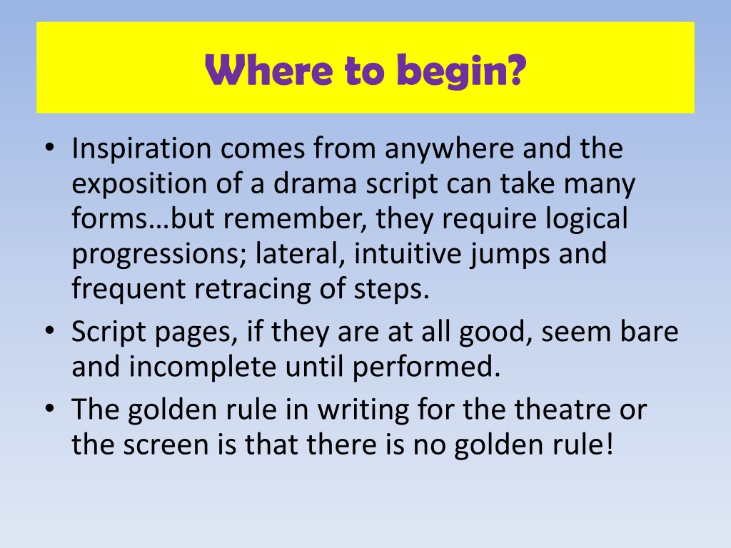 PPT - How to writea drama script PowerPoint Presentation, free